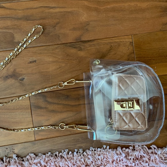 Clear cross body with separate rose gold wallet - Picture 2 of 3